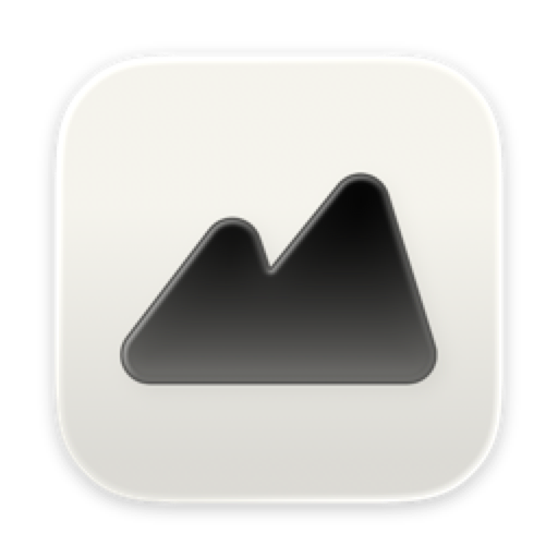 MotionMix app icon: a black, rounded M-shaped mark on a white glass tile
